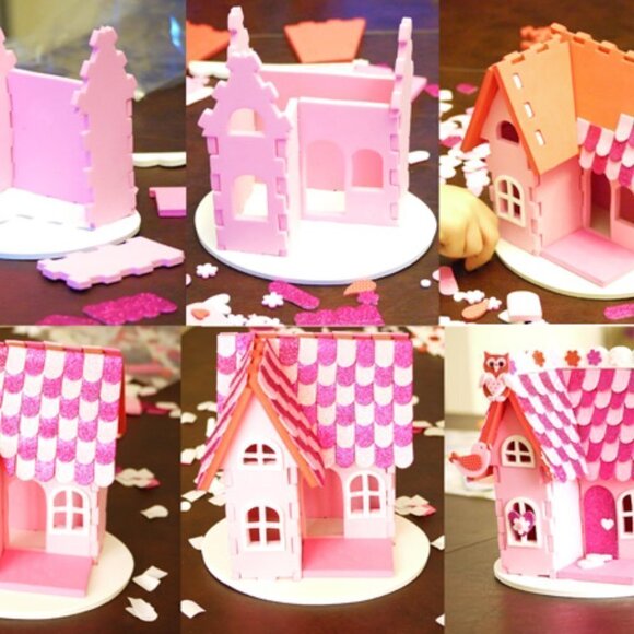 Unused - 3D Foam Pink Kit Bird and Owl House - Picture 2 of 2